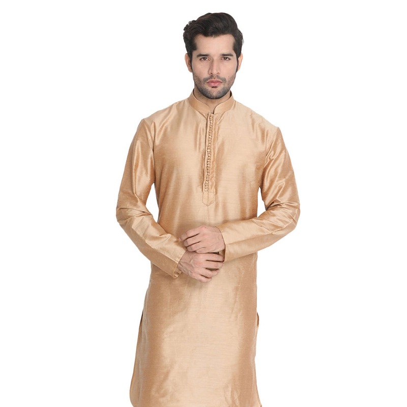 Rose Gold Cotton Printed Kurta - JD986589999