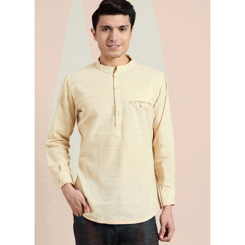 Classic Beige Solid Kurta - JD986589622