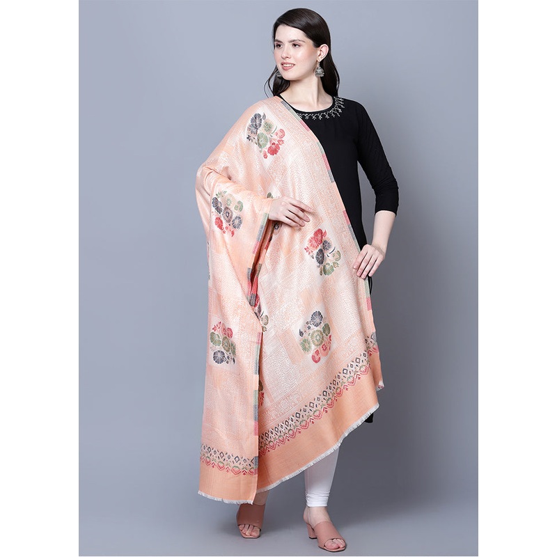 Peach Fine Wool Shawl - JD986588935