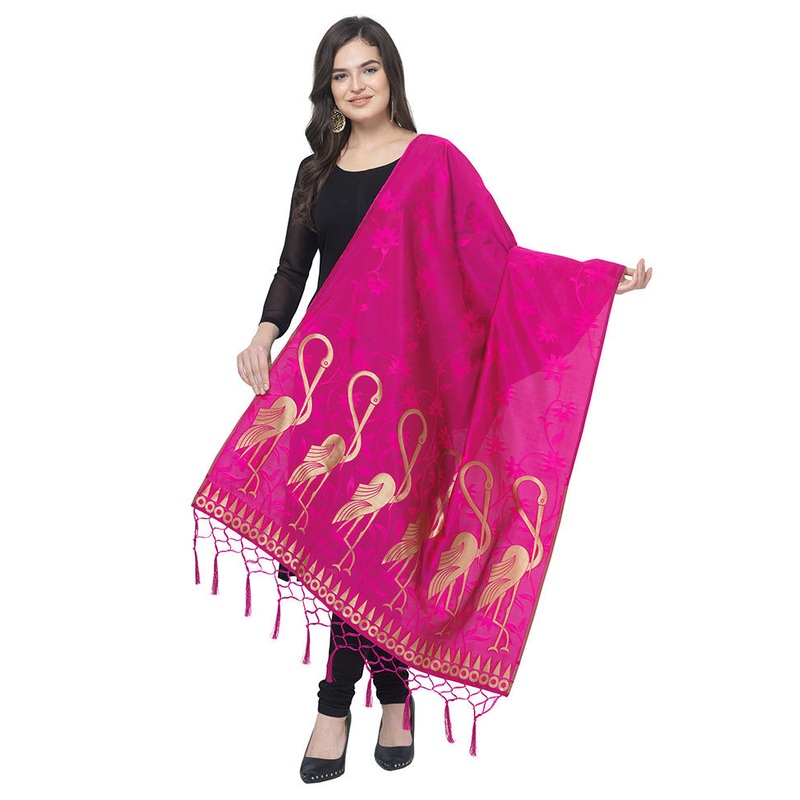 Pink Jacquard Dupatta - JD986588958