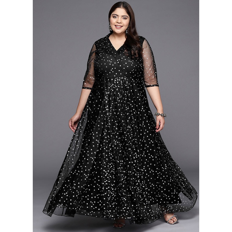 Black Net Indian Dress - JD986588729