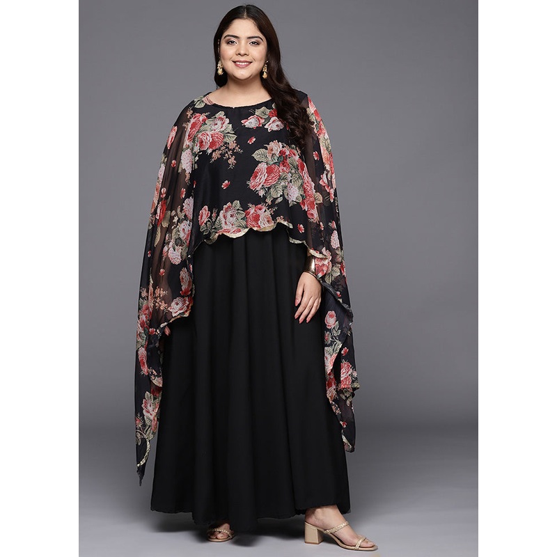 Black Readymade Polyester Indian Dress - JD986588738