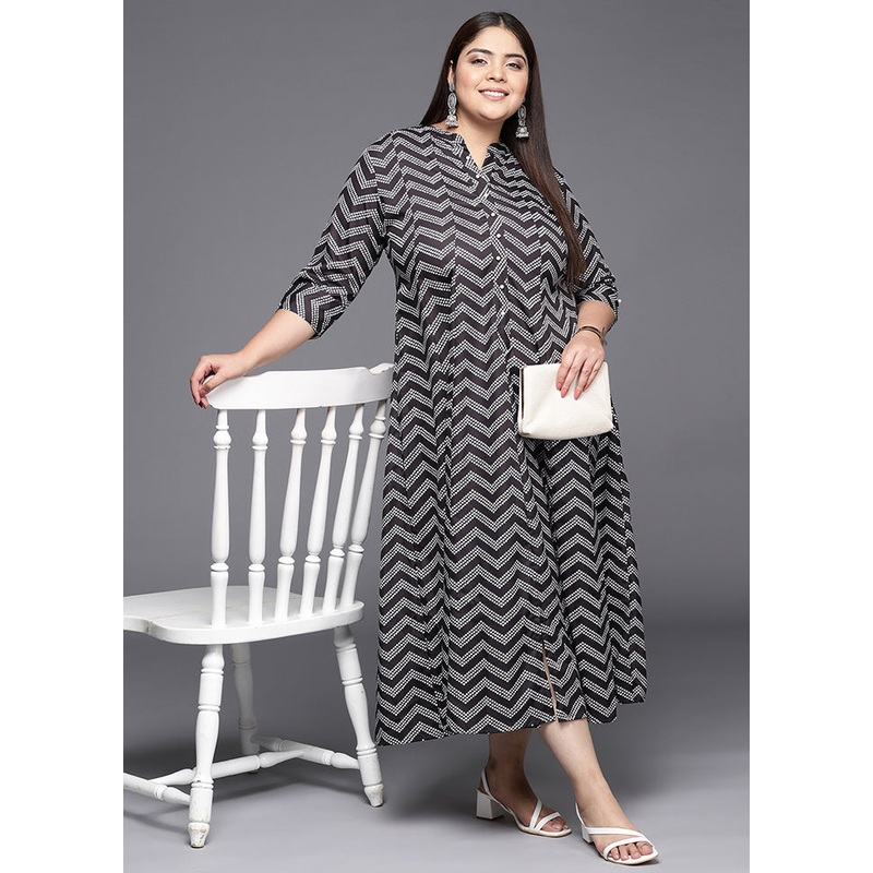 Black Readymade Silk Indian Dress - JD986588742