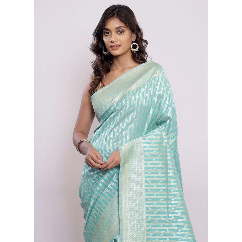Blue Uppada Silk Saree With Blouse Piece - JD986588789