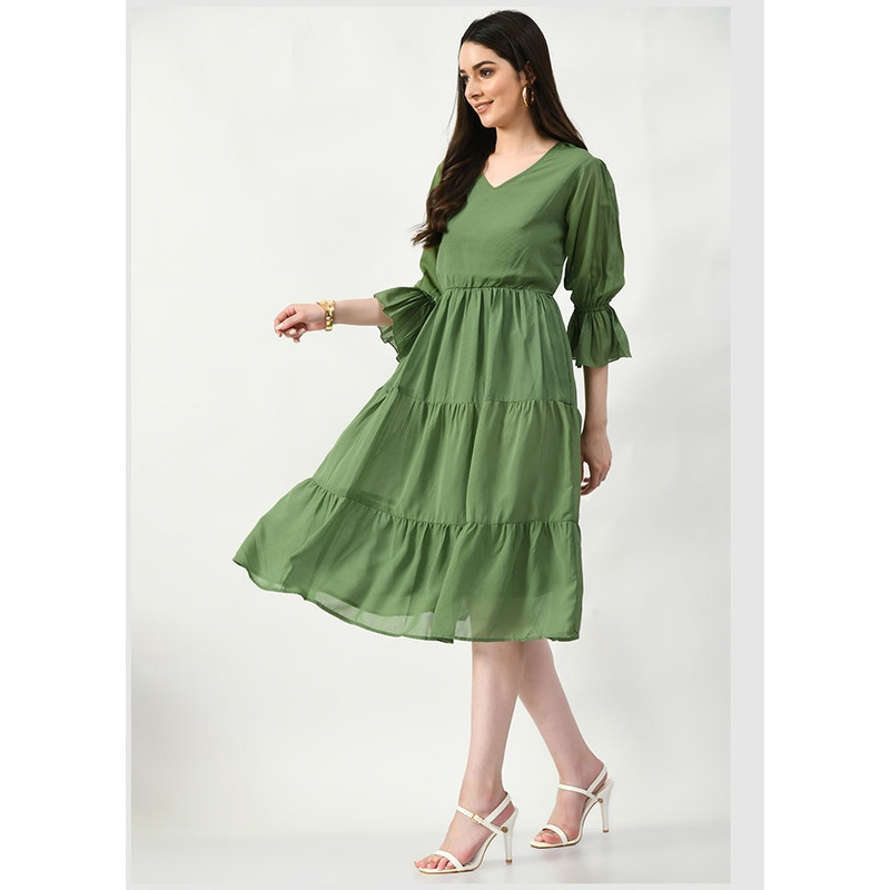 Green Polyester Dress - JD986588711