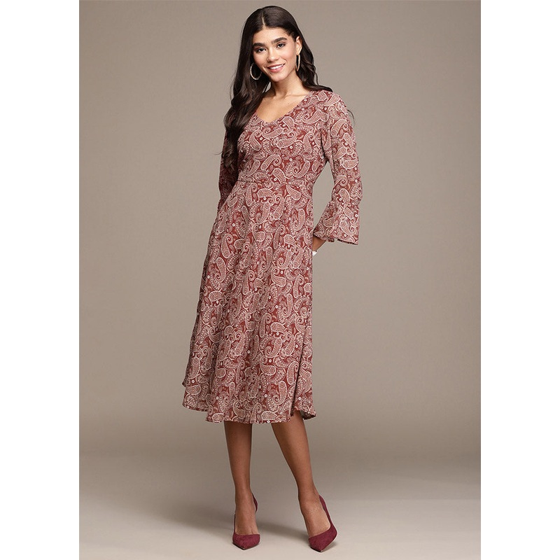 Maroon Readymade Georgette Indian Dress - JD986588700