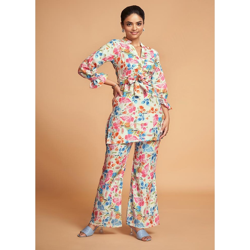 2 Pc Cream Readymade Rayon Kurti Set - JD986588560