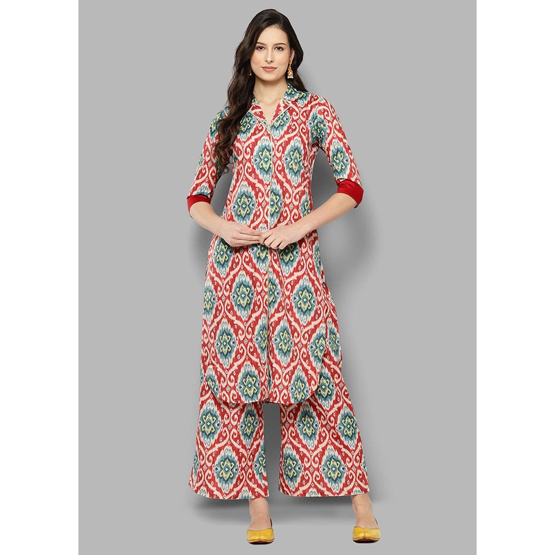 2 Pc Maroon Silk Kurti Set - JD986588519