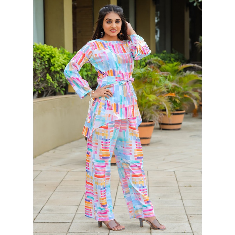 2 Pc Multicolor Readymade Cotton Coord Set - JD986588511