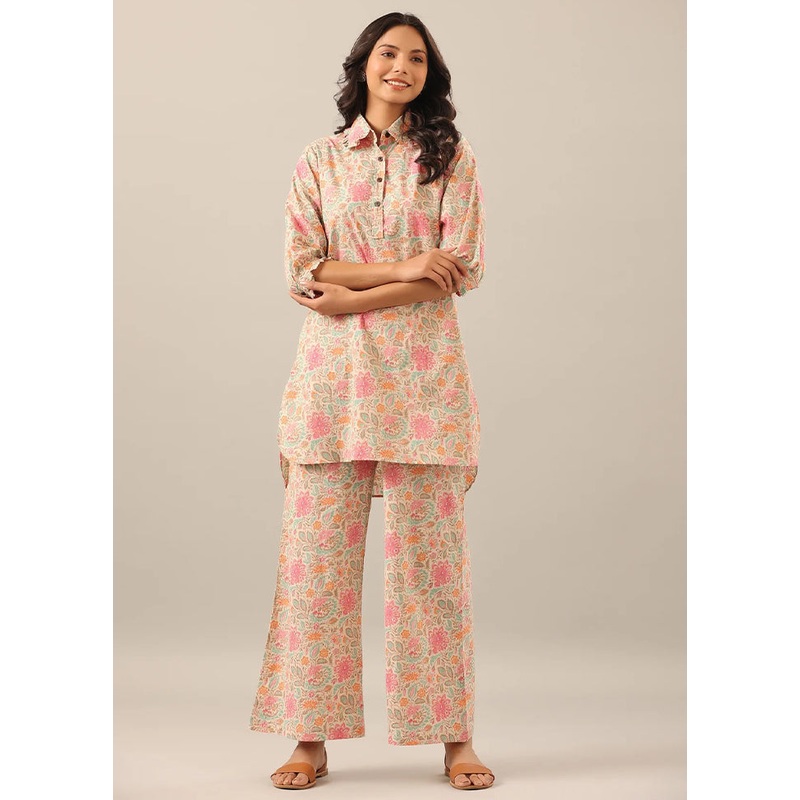 2 Pc Multicolor Readymade Cotton Coord Set - JD986588513