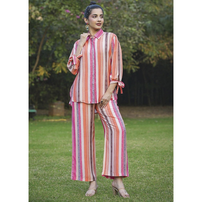 2 Pc Multicolor Readymade Cotton Coord Set - JD986588514