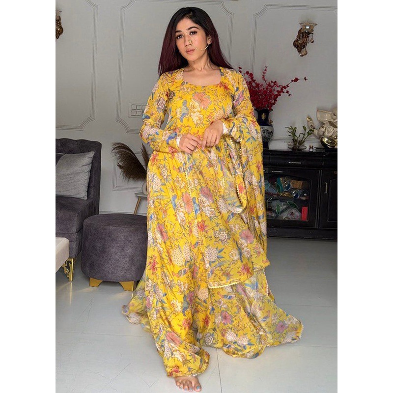 2 Pc Multicolor Readymade Silk Kurti Set - JD986588507