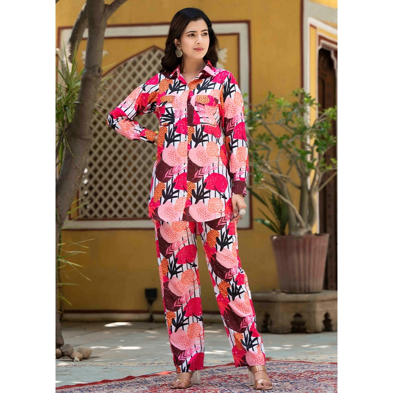 2 Pc Pink Readymade Silk Kurti Set - JD986588469