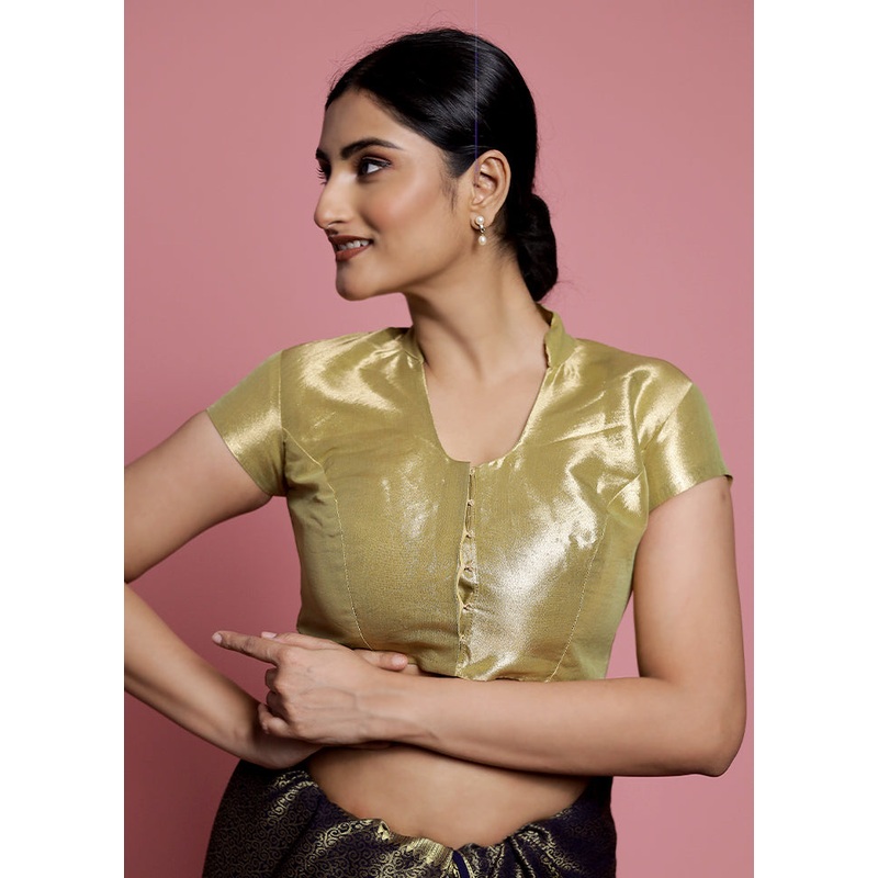 Beige Tissue Designer Blouse - JD986588657
