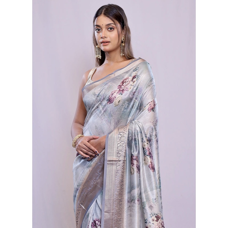 Green Dupion Silk Saree With Blouse Piece - JD986588669
