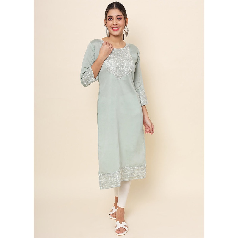 Grey Readymade Cotton Kurti - JD986588497