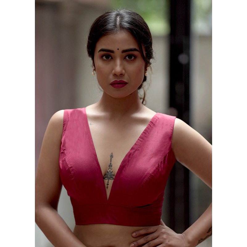 Maroon Silk Designer Blouse - JD986588611