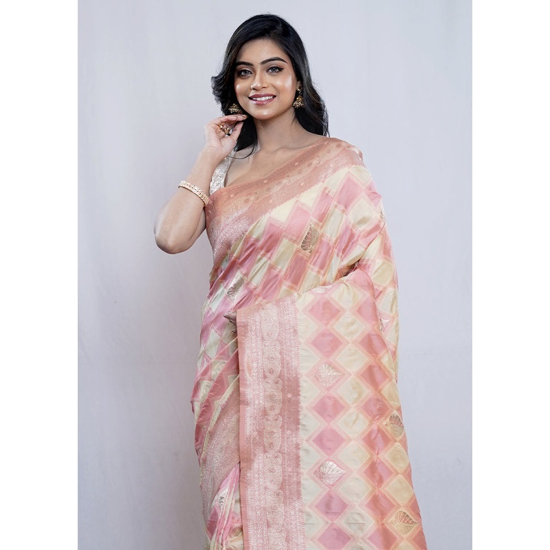 Multicolor Dupion Silk Saree With Blouse Piece - JD986588490