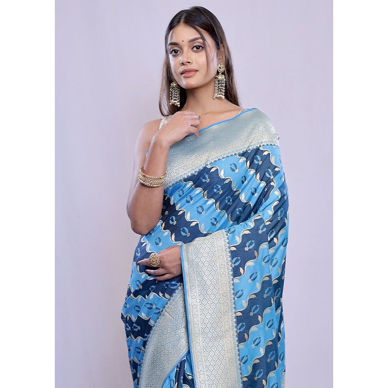 Multicolor Uppada Silk Saree With Blouse Piece - JD986588667