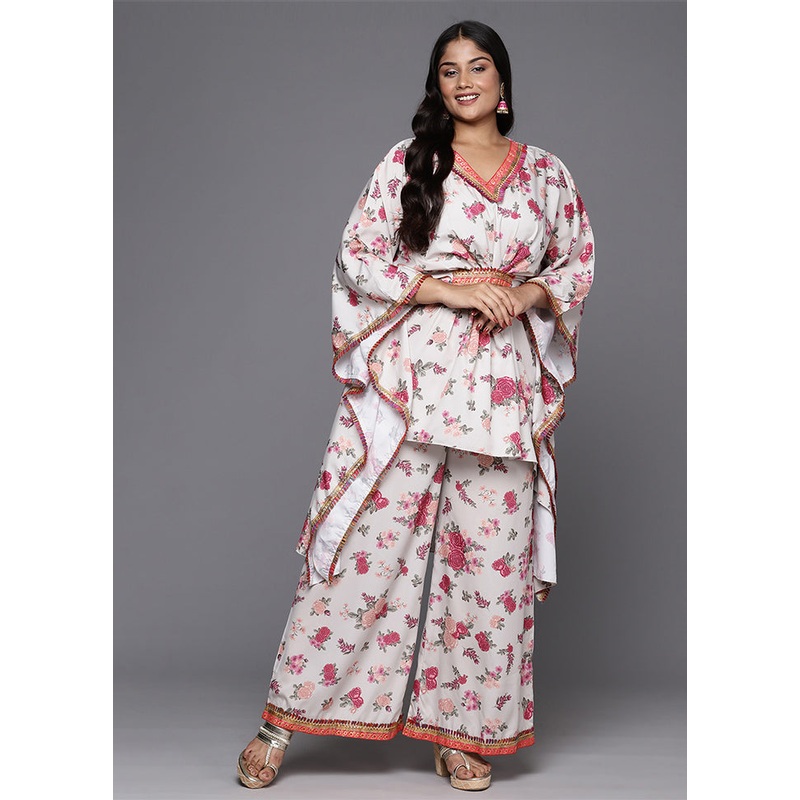 2 Pc Off White Readymade Silk Kurti Set - JD986588458