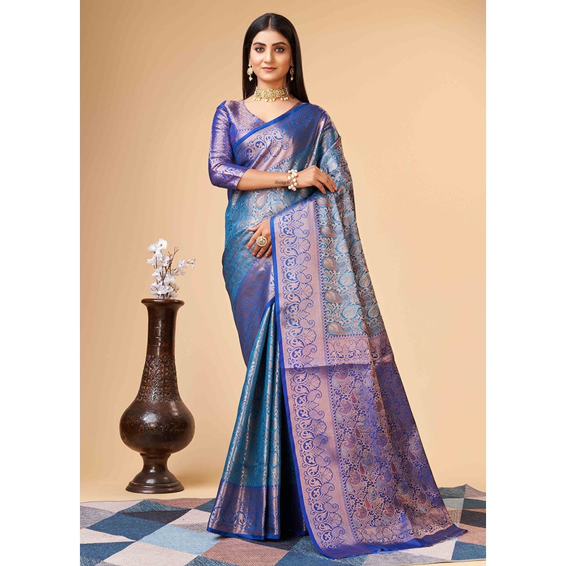 Firoza Dupion Silk Saree With Blouse Piece - JD986588321