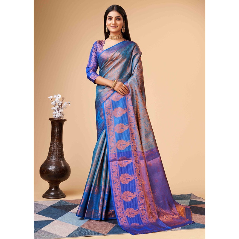 Firoza Dupion Silk Saree With Blouse Piece - JD986588322