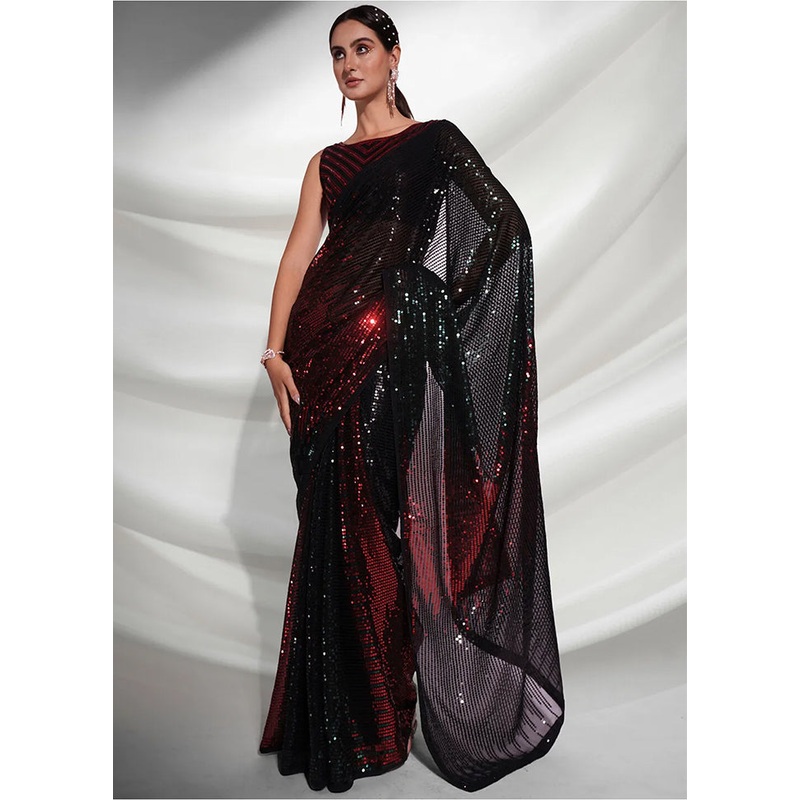 Multicolor Georgette Saree With Blouse Piece - JD986588301