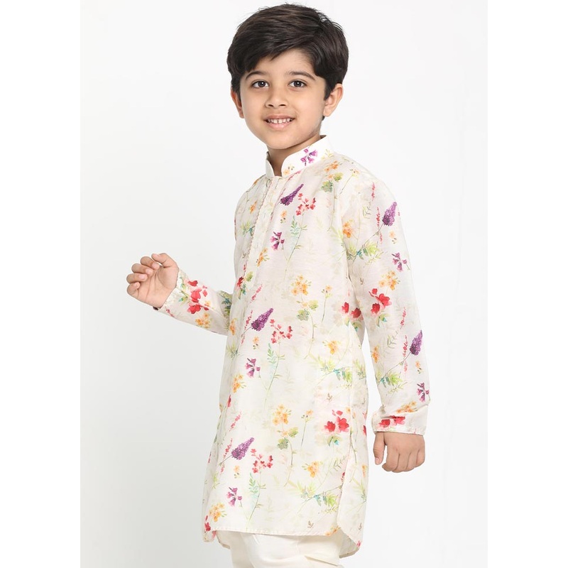 Cream Cotton Kurta - JD986588153