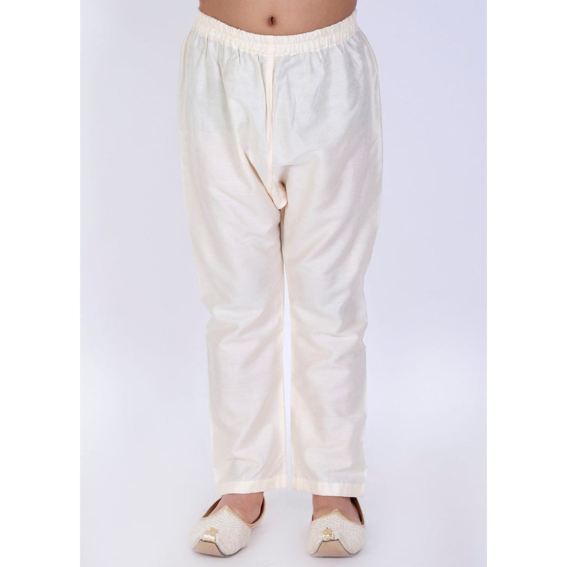 Cream Ready To Wear Silk Pant - JD986588140