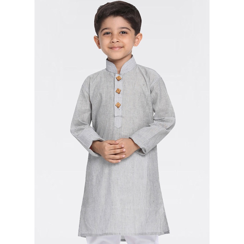 Grey Cotton Kurta - JD986588072