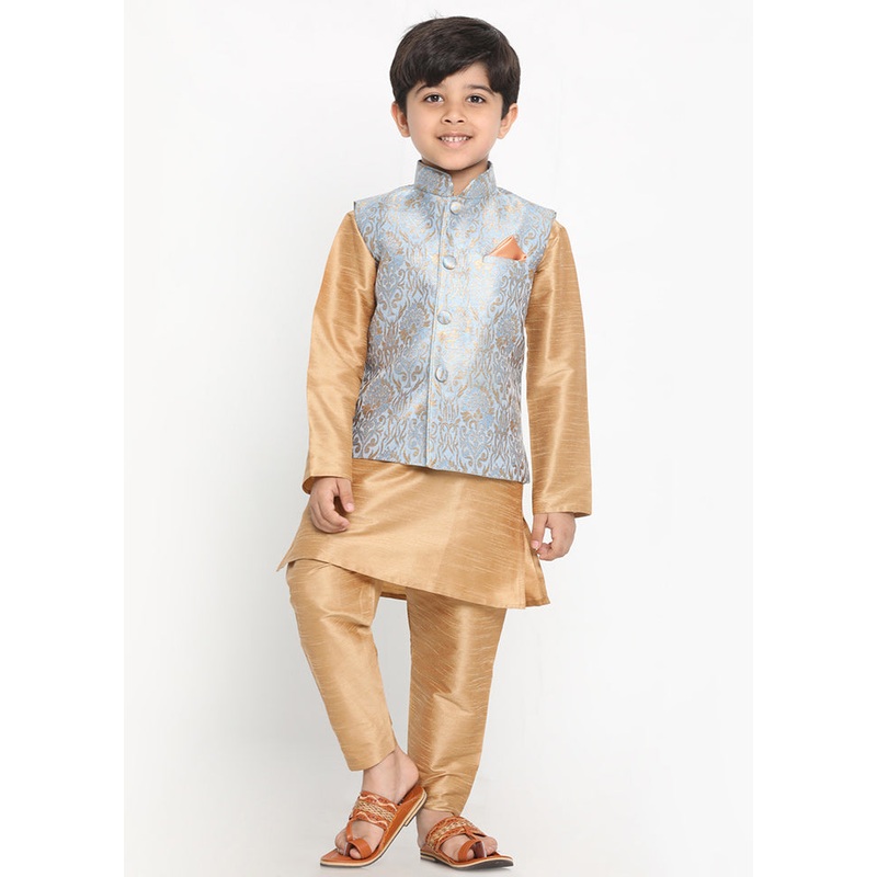 Grey Silk Ethnic Jacket - JD986588068