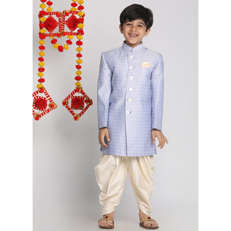 Lavender Festive Silk Kurta Pajama Set - JD986588064