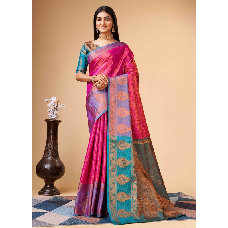 Wine Dupion Silk Saree With Blouse Piece - JD986588246