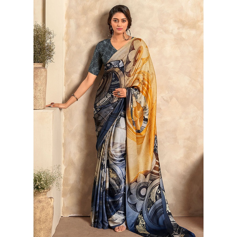 Yellow Silk Saree With Blouse Piece - JD986588238