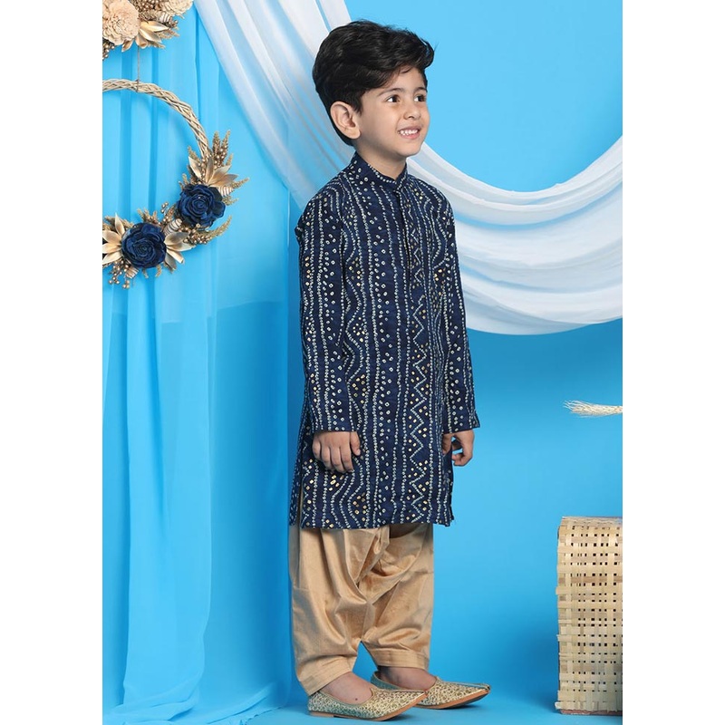2 Pc Blue Viscose Kurta Pajama Set - JD986587918
