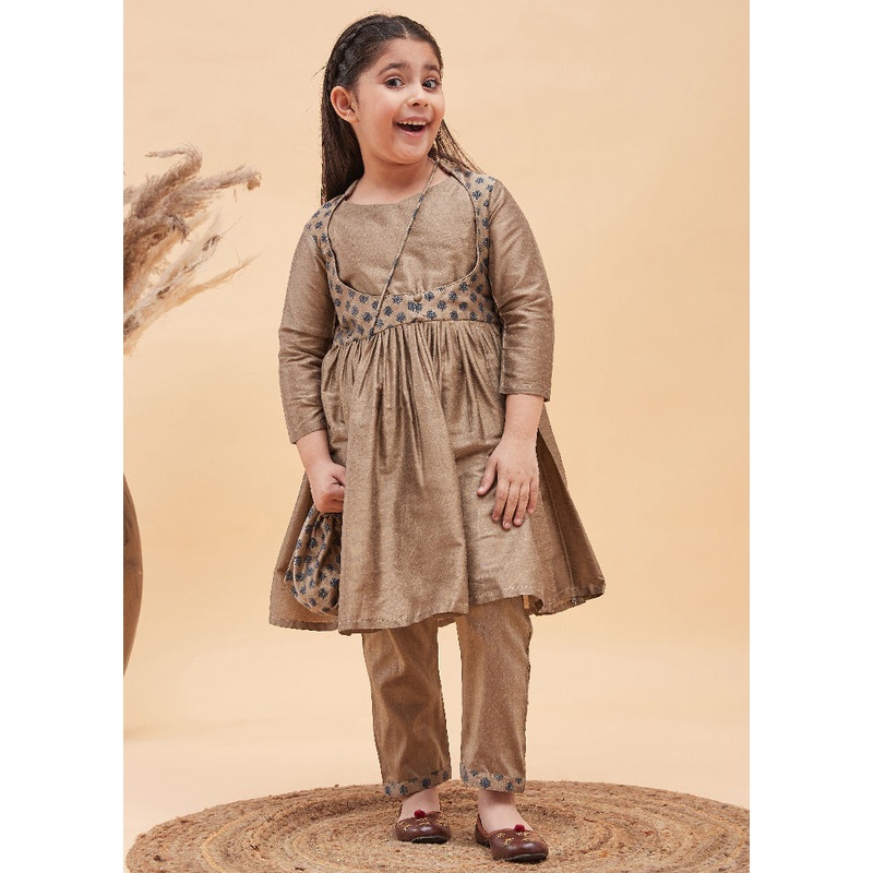 2 Pc Brown Viscose Kurti Set - JD986587914