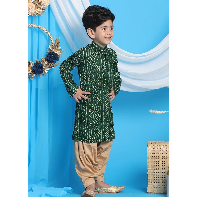 2 Pc Green Viscose Kurta Pajama Set - JD986587897