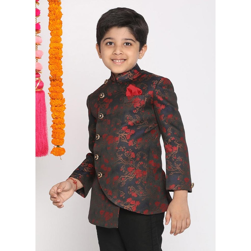 Maroon Silk Jodhpuri - JD986588035
