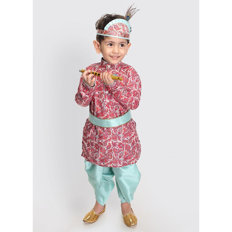 Multicolor Festive Silk Kurta Pajama Set - JD986588021