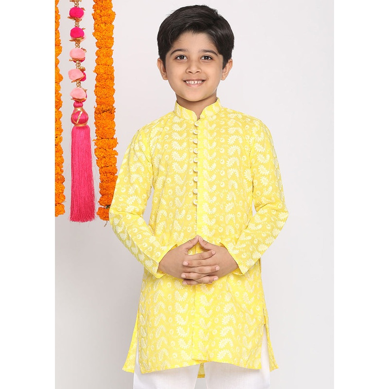 Mustard Cotton Kurta - JD986588020
