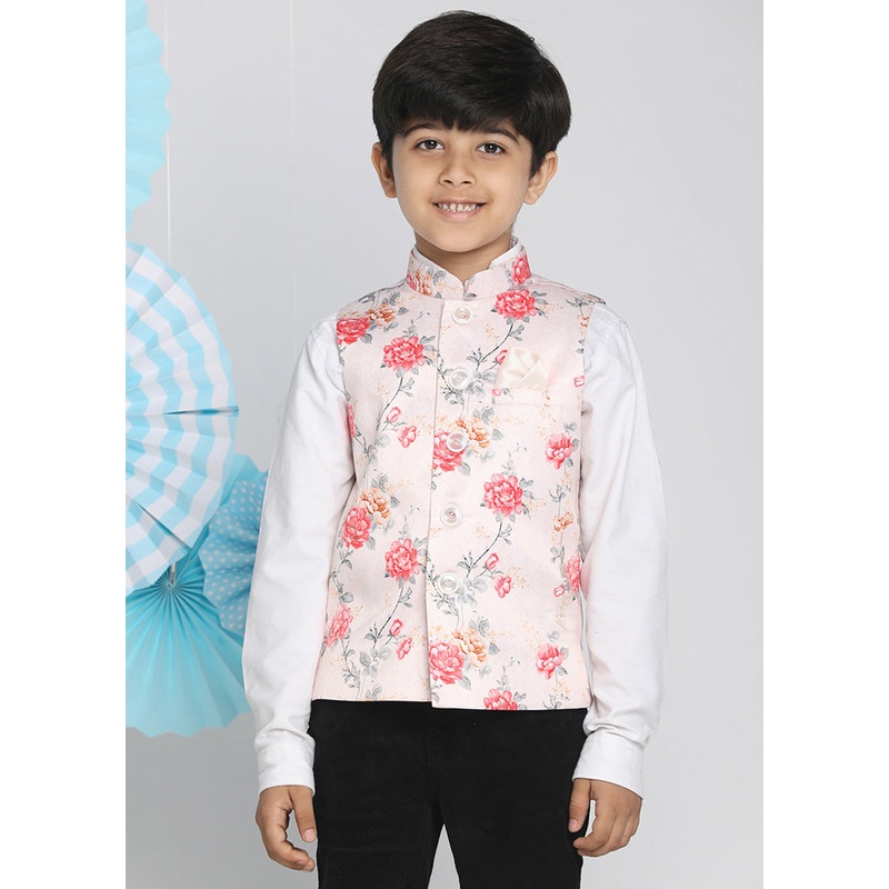 Peach Silk Ethnic Jacket - JD986587998