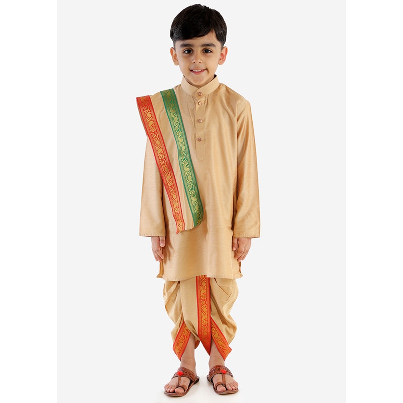 Pink Festive Silk Kurta Pajama Set - JD986587993