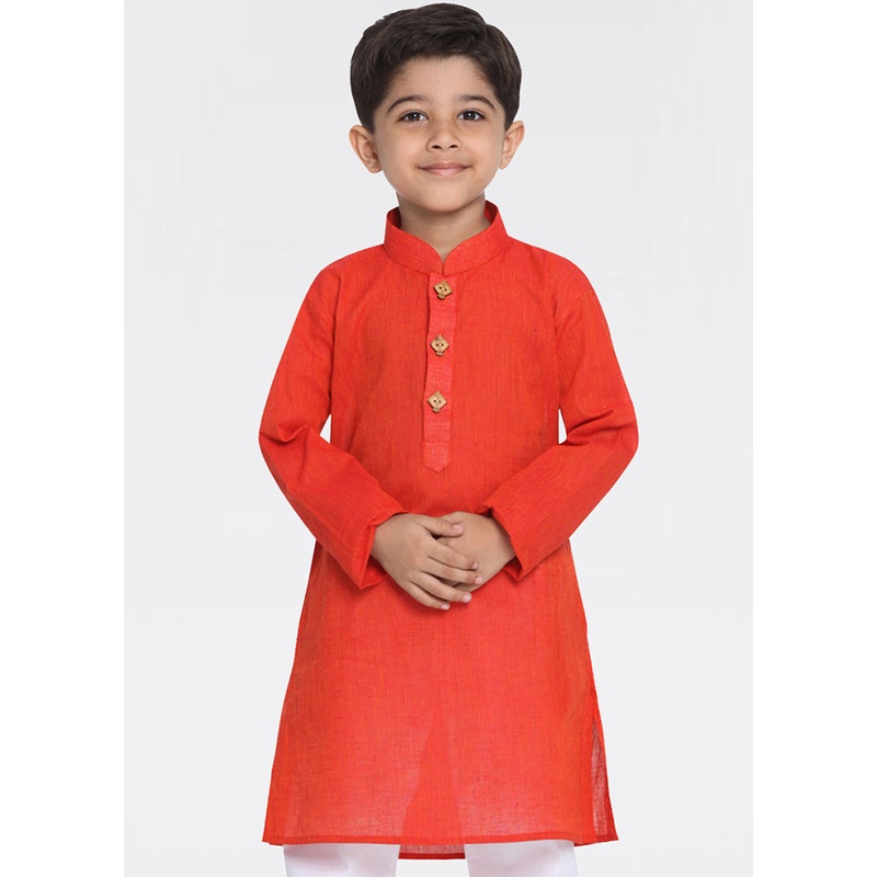 Red Cotton Kurta - JD986587975