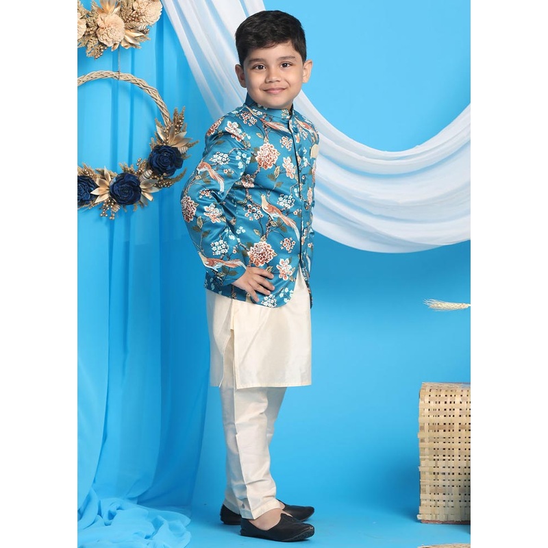 3 Pc Cream Viscose Ethnic Wear Set - JD986587825