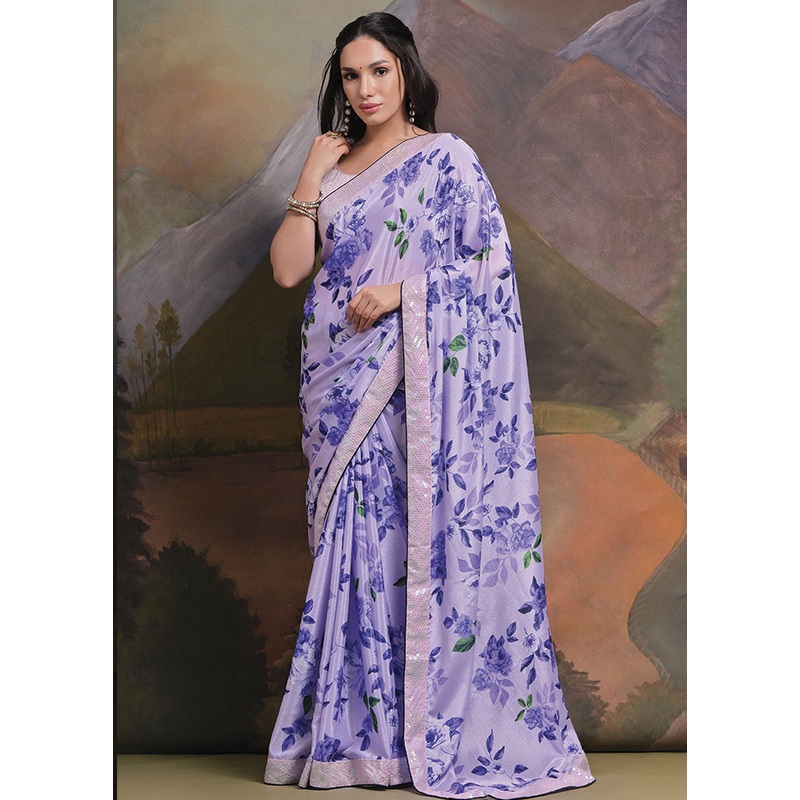 Blue Silk Saree With Blouse Piece - JD986587710