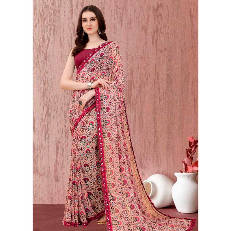 Cream Spun Silk Saree With Blouse Piece - JD986587584