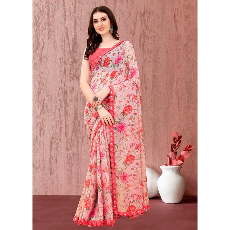 Cream Spun Silk Saree With Blouse Piece - JD986587585