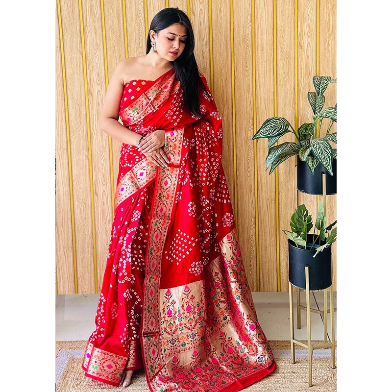 Orange Spun Silk Saree With Blouse Piece - JD986587263