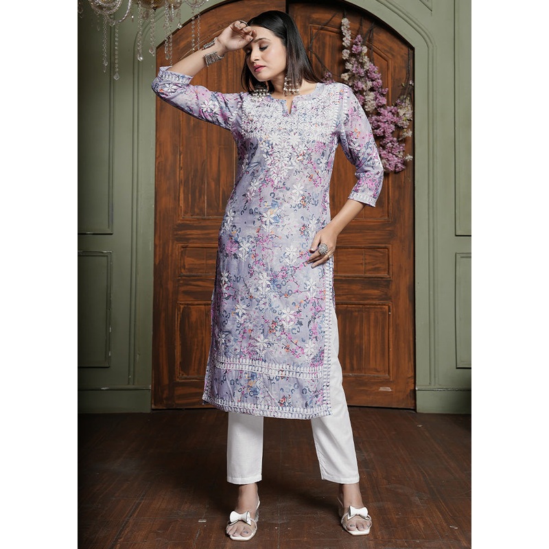 2 Pc Pink Readymade Cotton Kurti Set - JD986587233