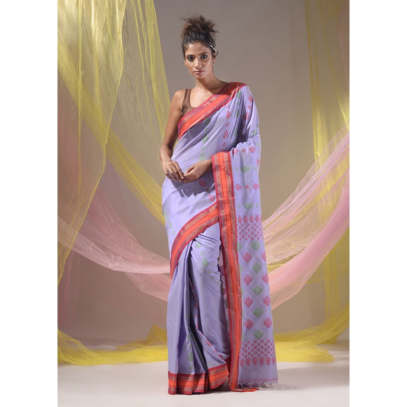Lavender Spun Silk Saree With Blouse Piece - JD986587002